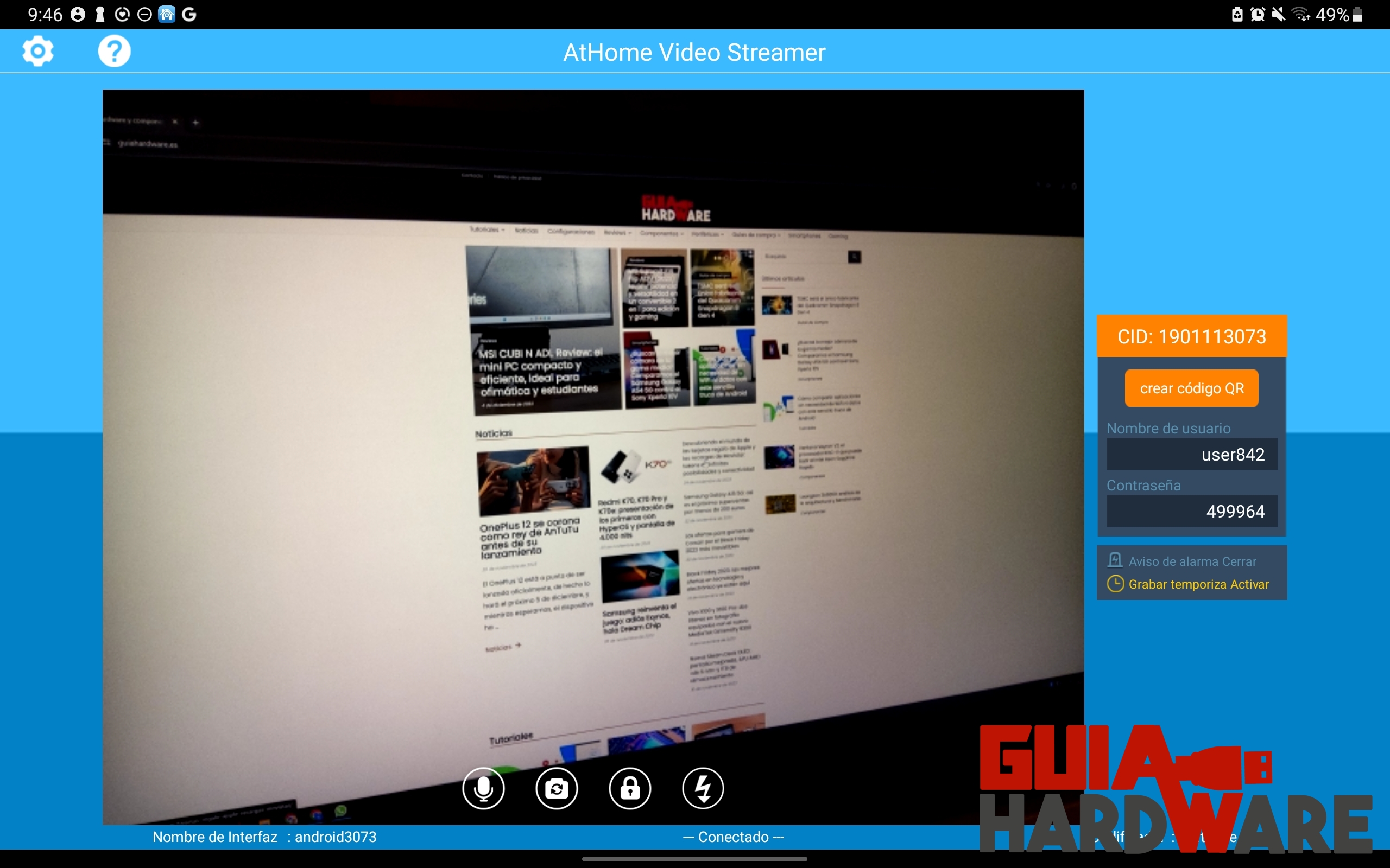AtHome Video Streamer en tablet