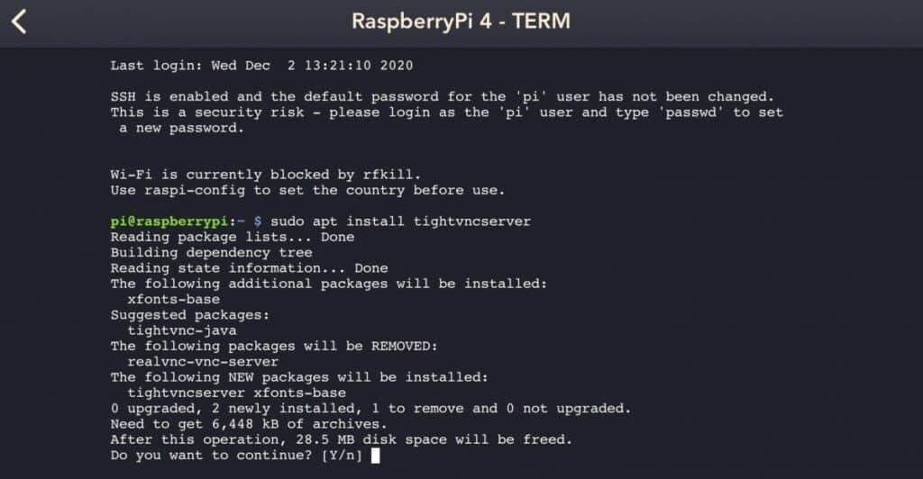 terminal raspberry