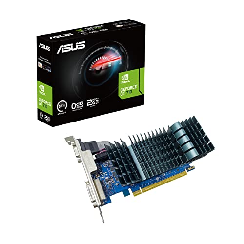 ASUS GeForce GT 710 (2 GB DDR3 EVO Tarjeta gráfica de bajo Perfil para HTPC silencioso, 2 GB, DDR3, 954 MHz)
