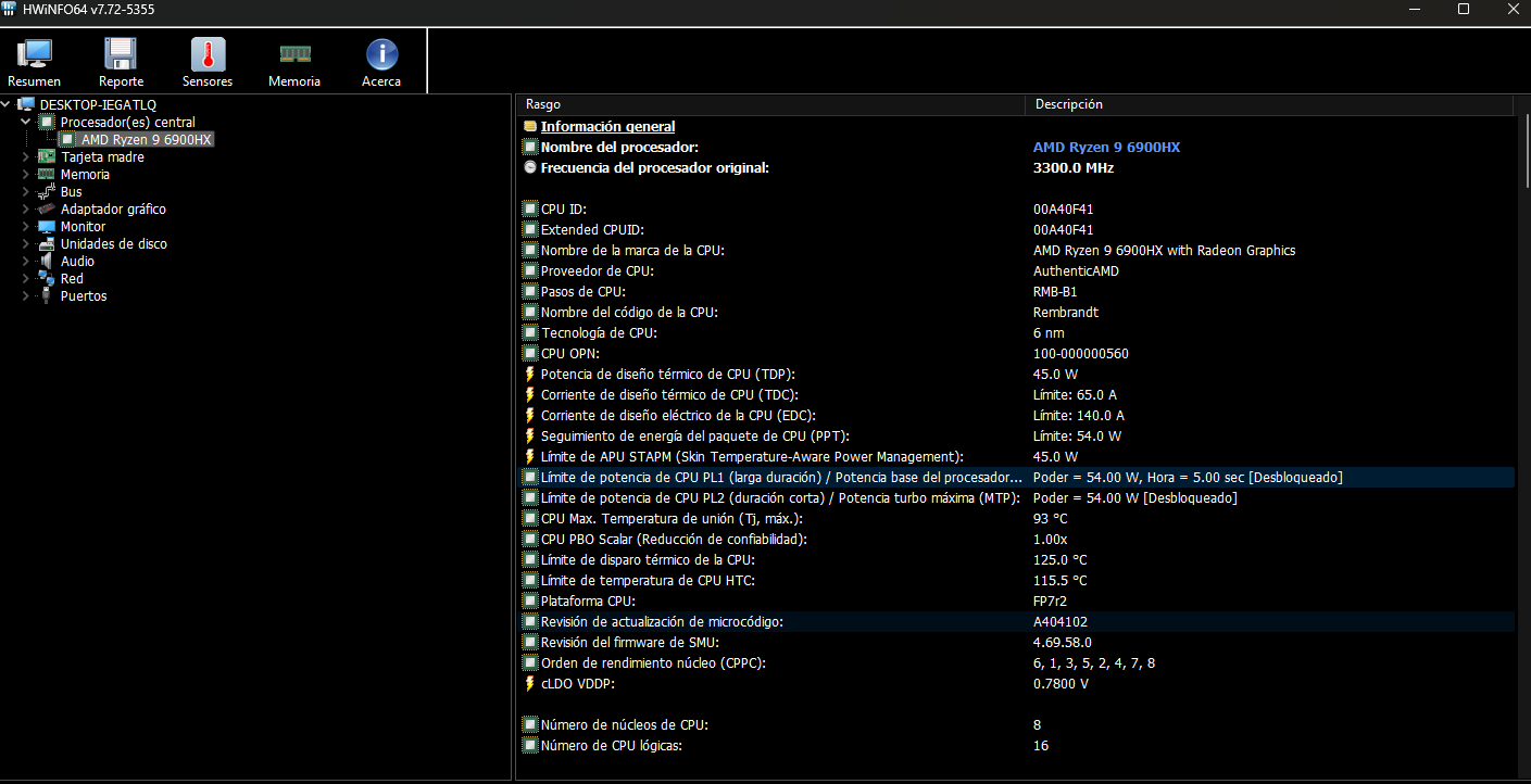 Hardware info Beelink SER6