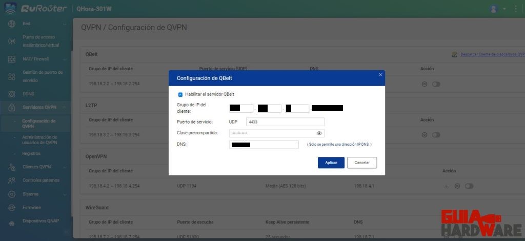 Configuración DNS OpenVPN