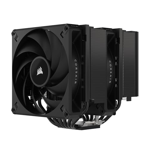 CORSAIR A115 Torre de Alto Rendimiento para CPU - Enfría hasta 270W TDP - Montaje de Ventilador Deslizante y de Bloqueo - Dos Ventiladores Corsair AF140 Elite - Pasta Térmica Preaplicada - Negro