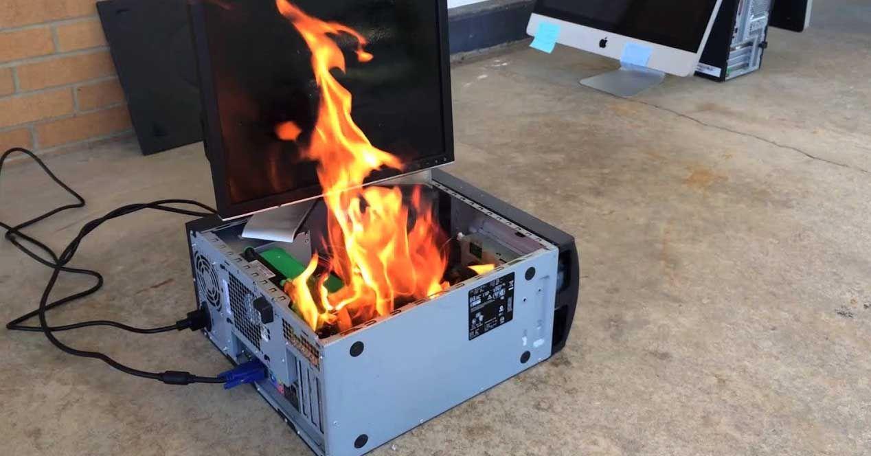 Dispositivos electrónicos con altas temperaturas