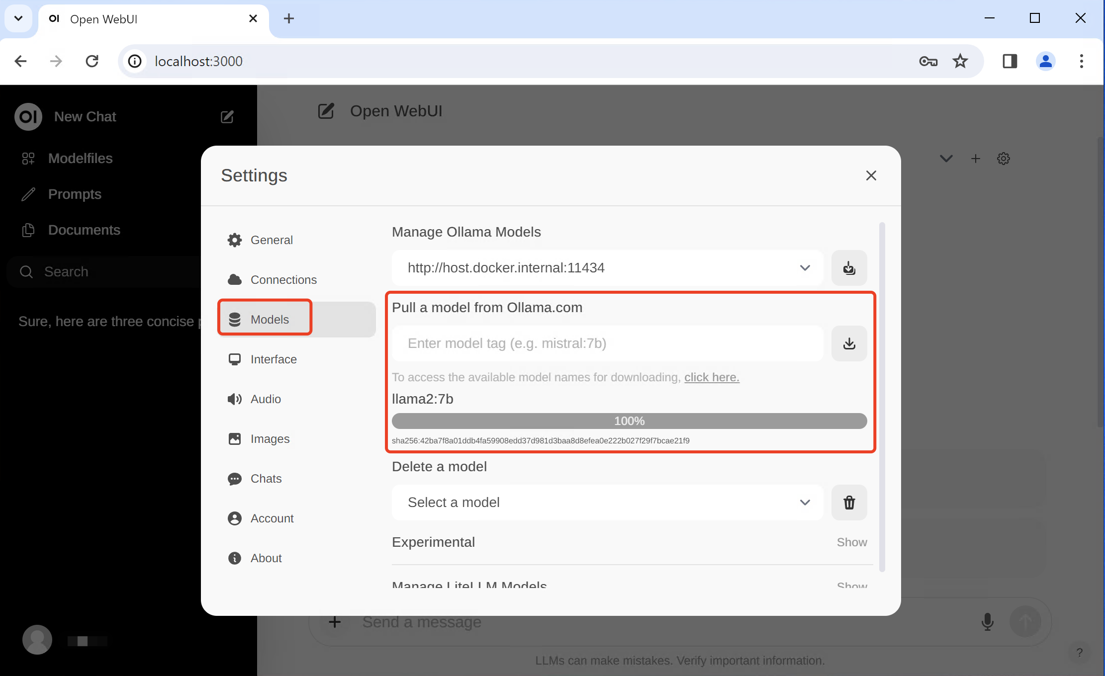 Ollama ejecutándose en Windows