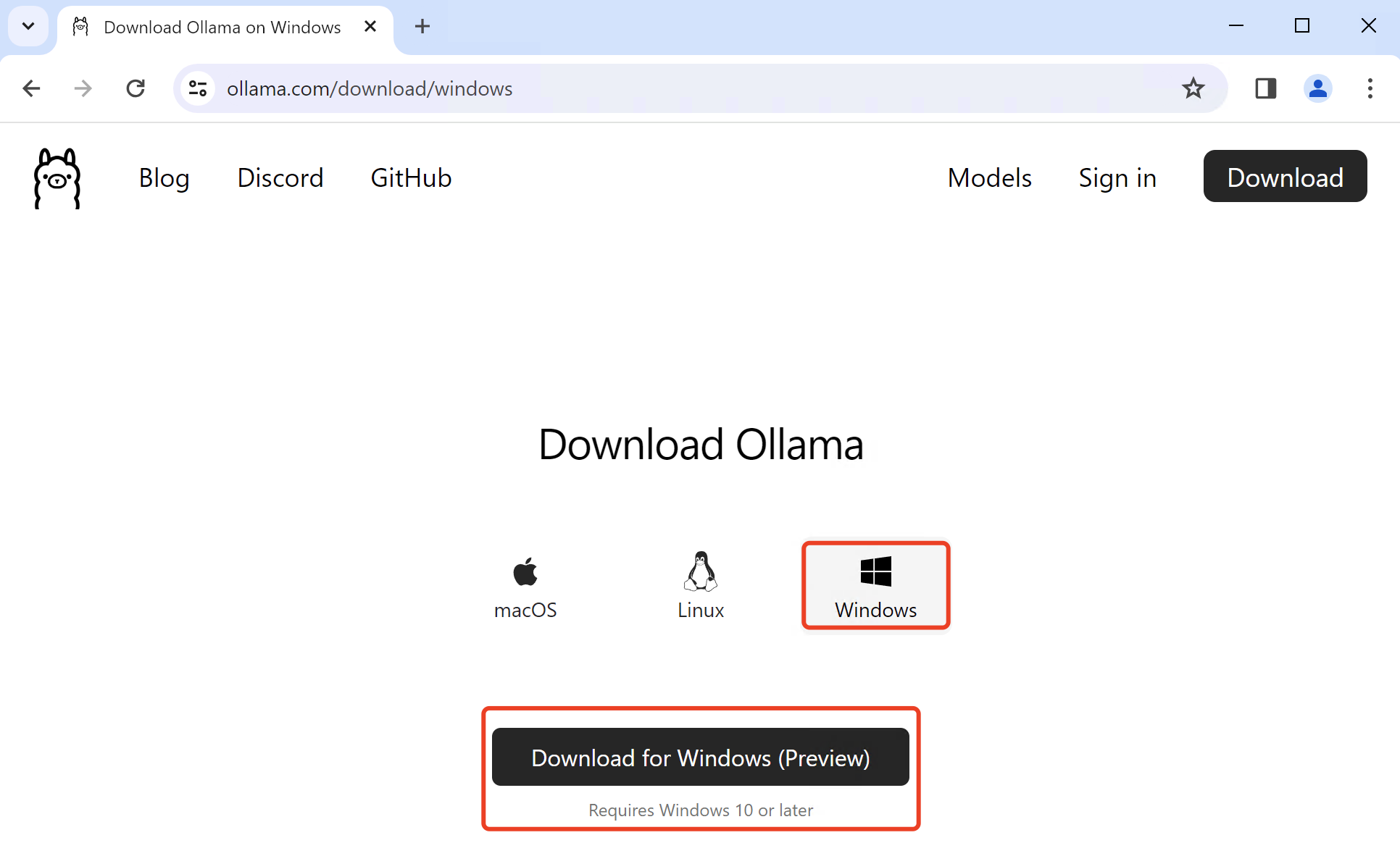 instalar Ollama en Windows