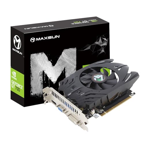 maxsun GeForce GT 730 - Tarjeta gráfica de Video GPU para Ordenador (4G GDDR3, ITX, PCI Express, DVI-I, HDMI, VGA 4K)