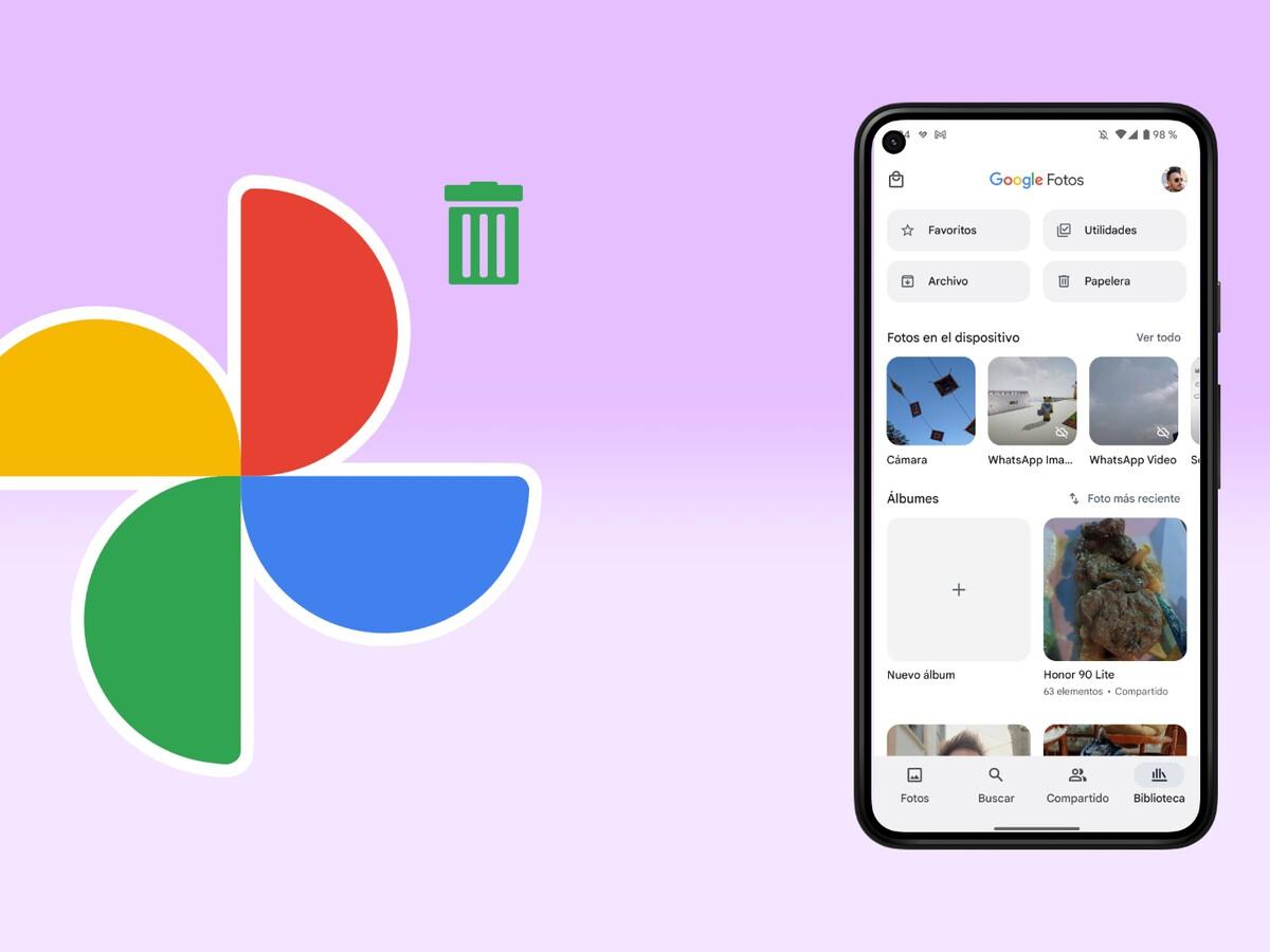 Cómo funciona la papelera de Google Fotos en Android