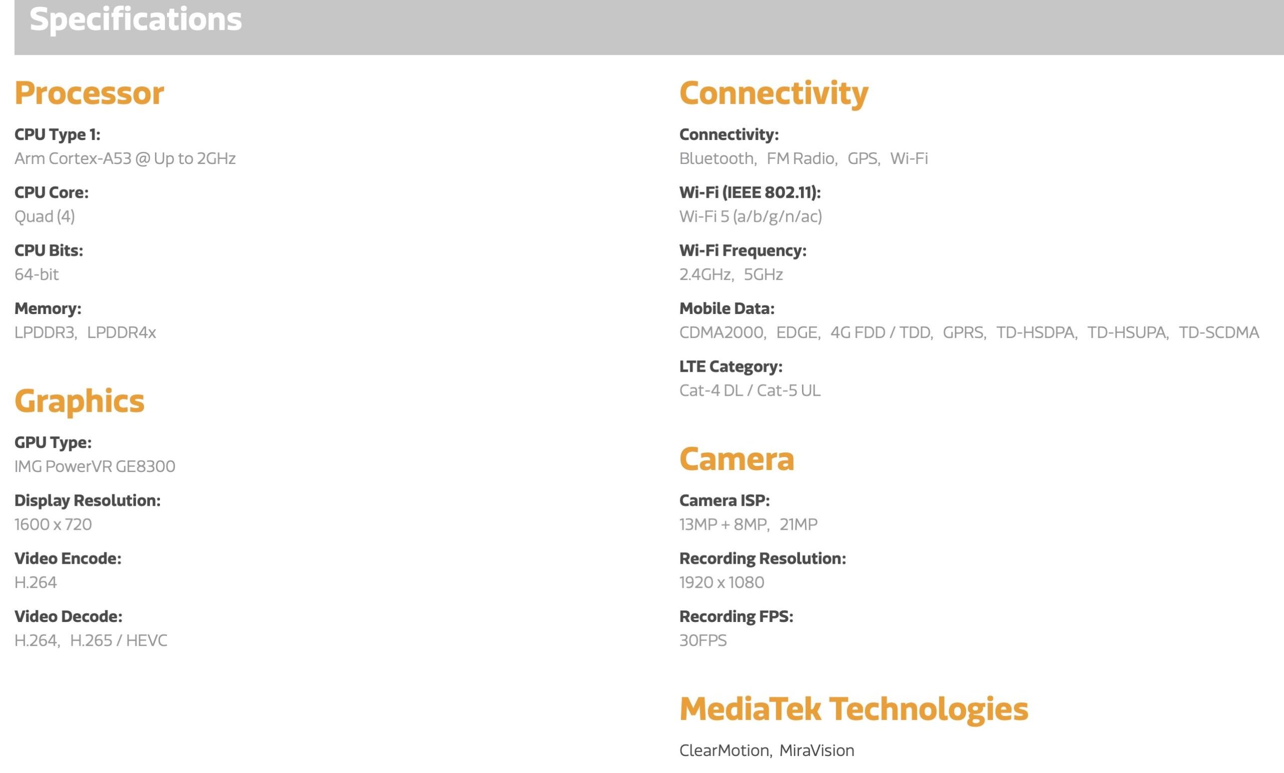 Procesador MediaTek MT6582 caracteristicas