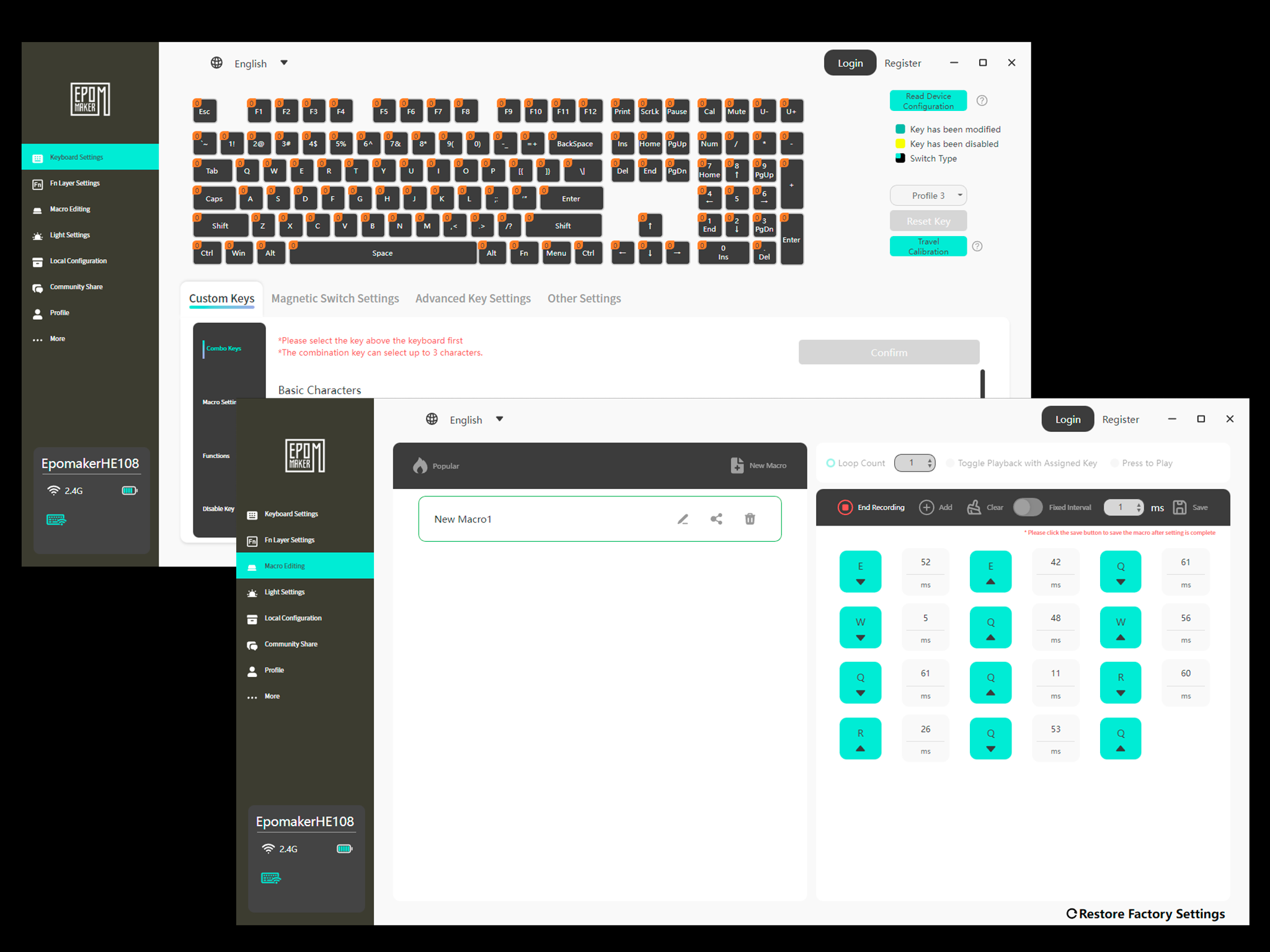 EPOMAKER DRIVER configuración personalizable tecla a tecla