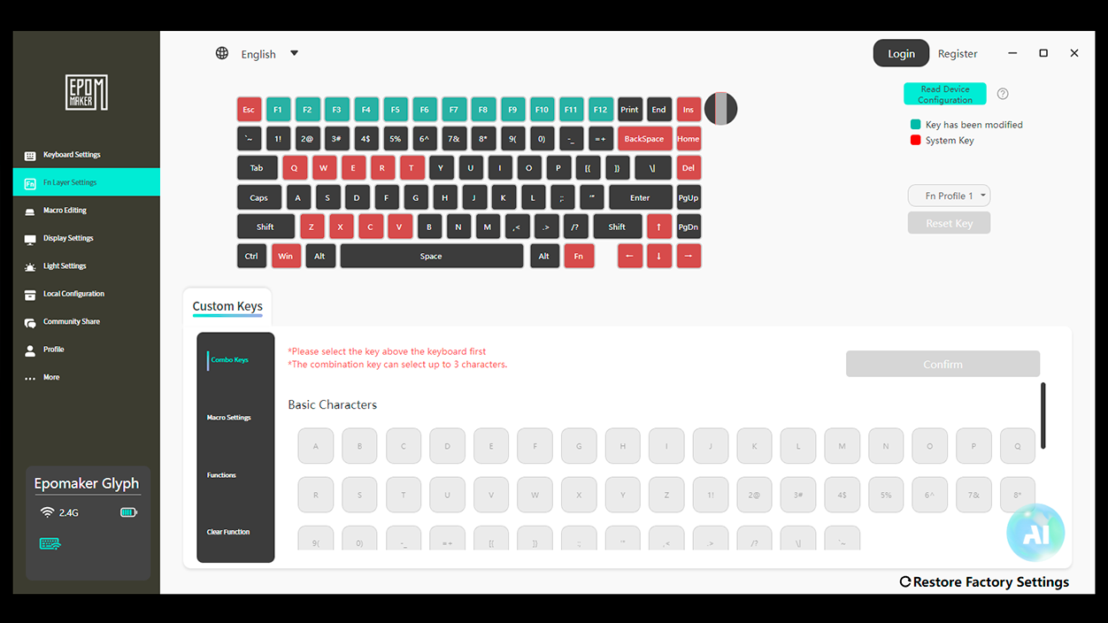 EPOMAKER glyph DRIVER APP