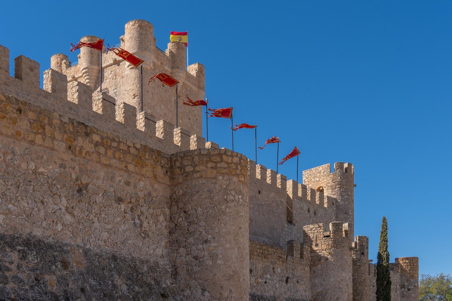 Muro de piedra de un castillo antiguo representando la seguridad perimetral tradicional.
