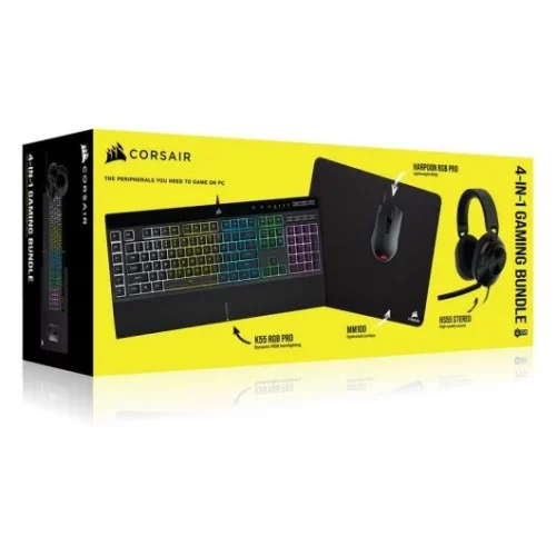 Pack gaming Corsair: teclado, ratón, auriculares y alfombrilla