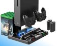 ElecGear Xbox One Soporte Vertical y Ventilador de Refrigeración, 2X Baterías Recargables de 1200mAh para Controlador, Estación de Carga Cargador...