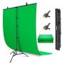 EMART Fondo de Pantalla Verde con Soporte, Pantalla Verde Plegable de 1,5 x 2,1 m con Kit de Soporte de...