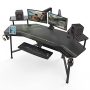 EUREKA ERGONOMIC Escritorio de Gaming with LED Lámpara, 182 x 76 X 96.5 cm Mesa de Gaming Large Airfoil Studio...