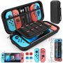 HEYSTOP Funda de transporte para consola Nintendo Switch y accesorios, con carcasa para pantalla HD y tapas protectoras de palancas...