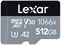 Lexar Professional 1066x Tarjeta Micro SD 512GB, microSDXC UHS-I Serie Silver, Incluye Adaptador SD, hasta 160MB/s de Lectura, para cámaras...