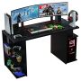 Madesa Mesa Gaming, Escritorio Ordenador con 5 Estantes y Mucho Espacio de Almacenamiento, Mesa Moderna de Estudio para Oficina en...