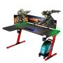 Mesa Gaming, 140cm x 60cm, Gaming Desk, Mesa Grande para Ordenador Consola PS5, Xbox Series, Patas de Acero, RGB LED,...